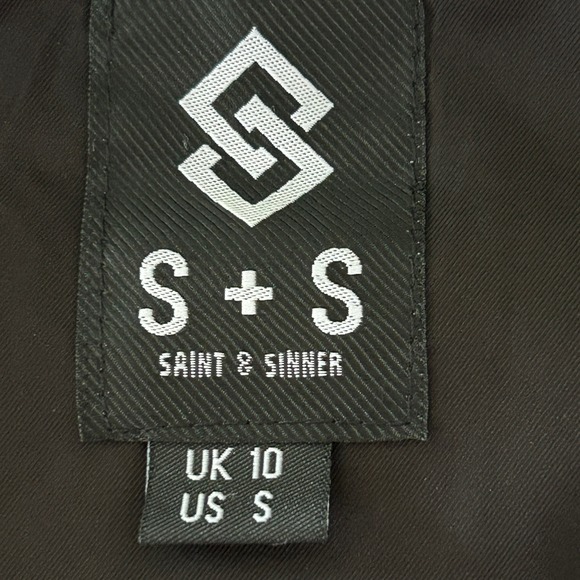 Saint + Sinner Womens Black Maxy Hooded Puffer Jacket - Size Small - Picture 7 of 8